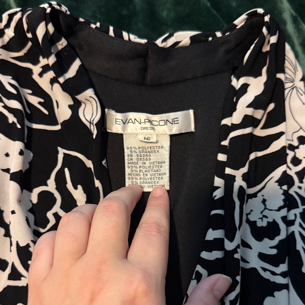 Evan Picone Monochrome Patterned Dress